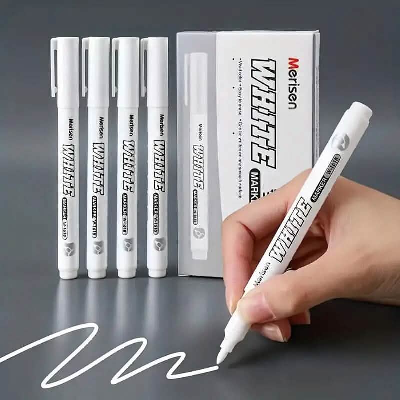 Lot de 2 stylos marqueurs blancs à peinture à l'alcool, gras, imperméables, pour pneus et graffitis
