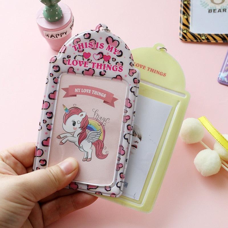 2 pochettes porte-cartes colorées pour mini-autocollants photo et cartes de visite, pour photos 3 pouces (6,35 x 9 cm) avec porte-clés, cadeaux pour la Saint-Valentin