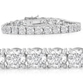 Bracelet de tennis 20 carats en diamants de synthèse et or blanc 14 carats 7"