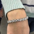 Bracelet Tennis 20 ct en Diamants Simulés Or Blanc 14 carats 17,8 cm
