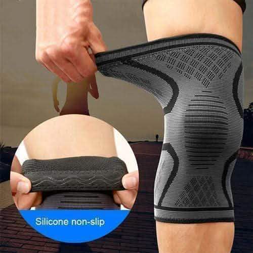 2.0 Manchon de compression pour genou avec support supplémentaire et bande de gel antidérapante - Taille : L