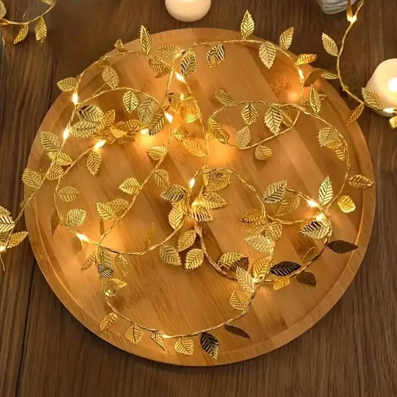 20 Guirlande Lumineuse à LED Feuilles Dorées