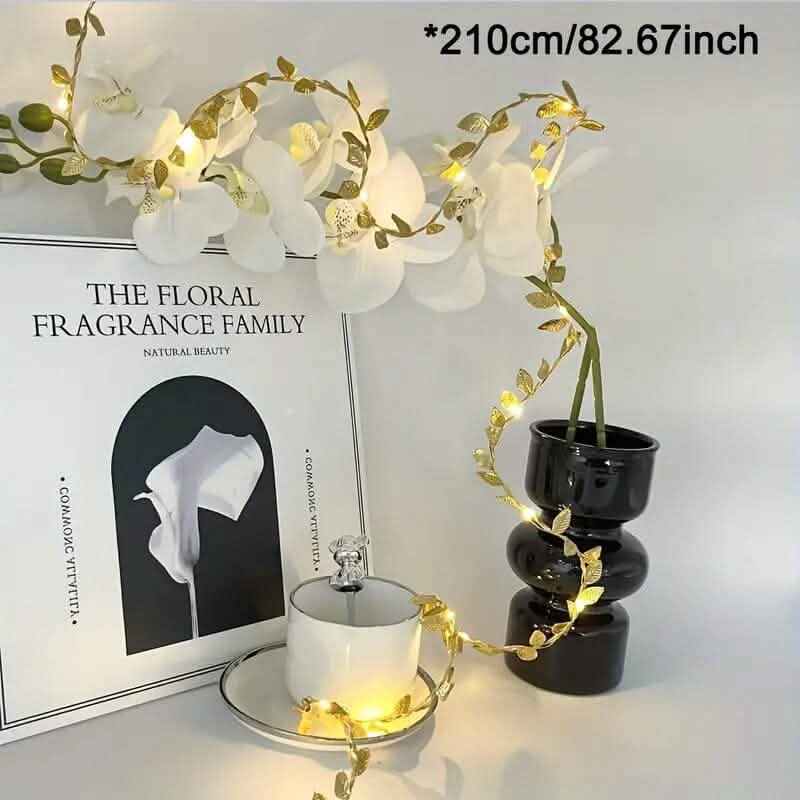 20 Guirlande Lumineuse à LED Feuilles Dorées