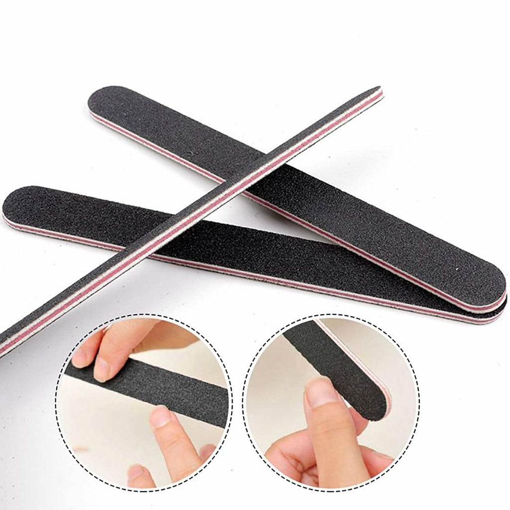 Lot de 20 : Limes à ongles professionnelles double face grain 100/180