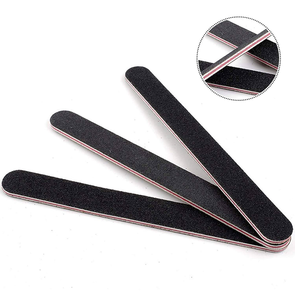 Lot de 20 : Limes à ongles professionnelles double face grain 100/180