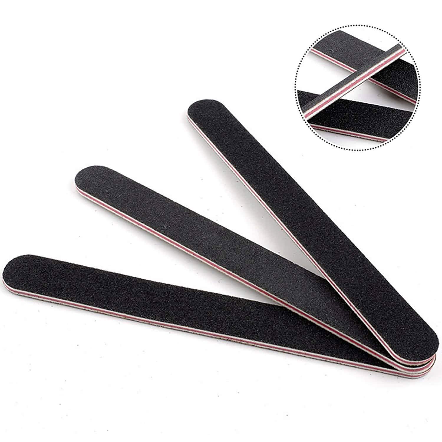 Lot de 20 : Limes à ongles professionnelles double face grain 100/180