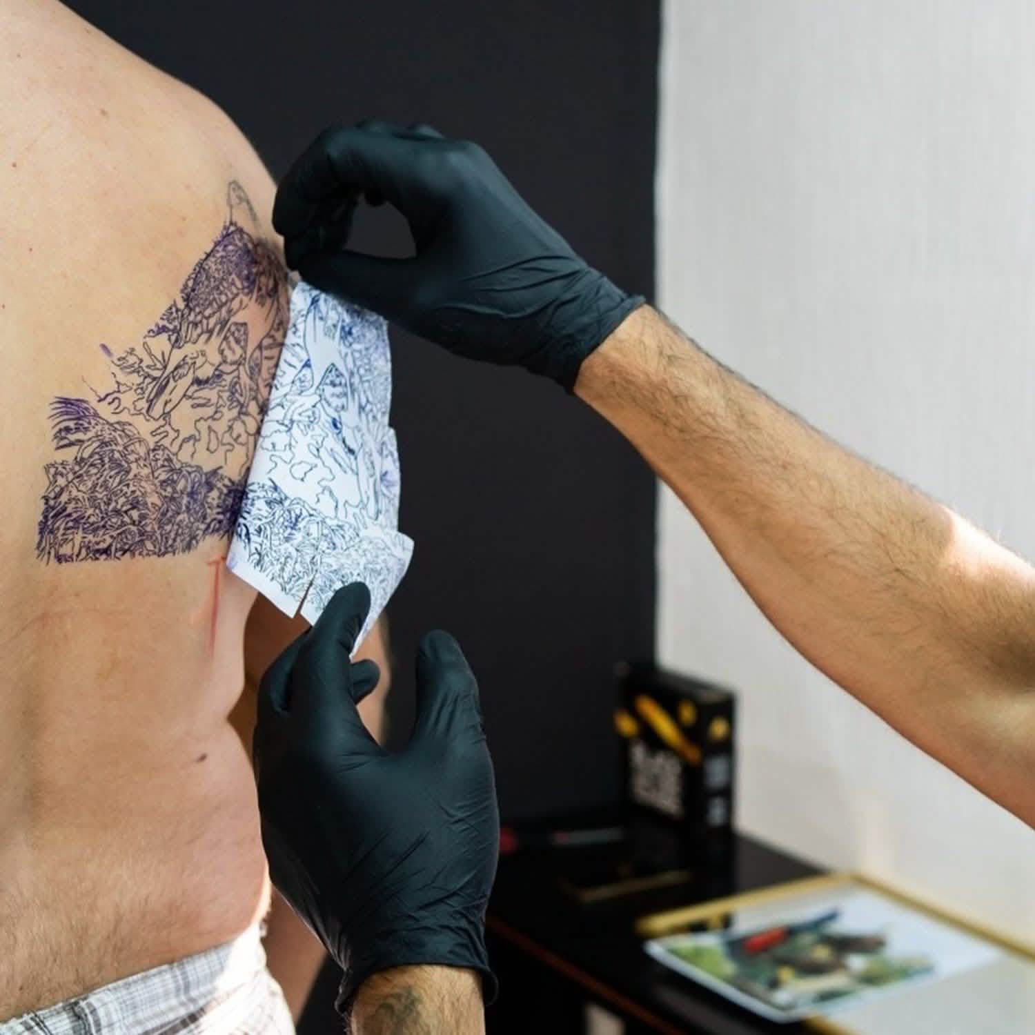 20 pièces : papier de transfert de tatouage 4 couches Kit de tatouage A4