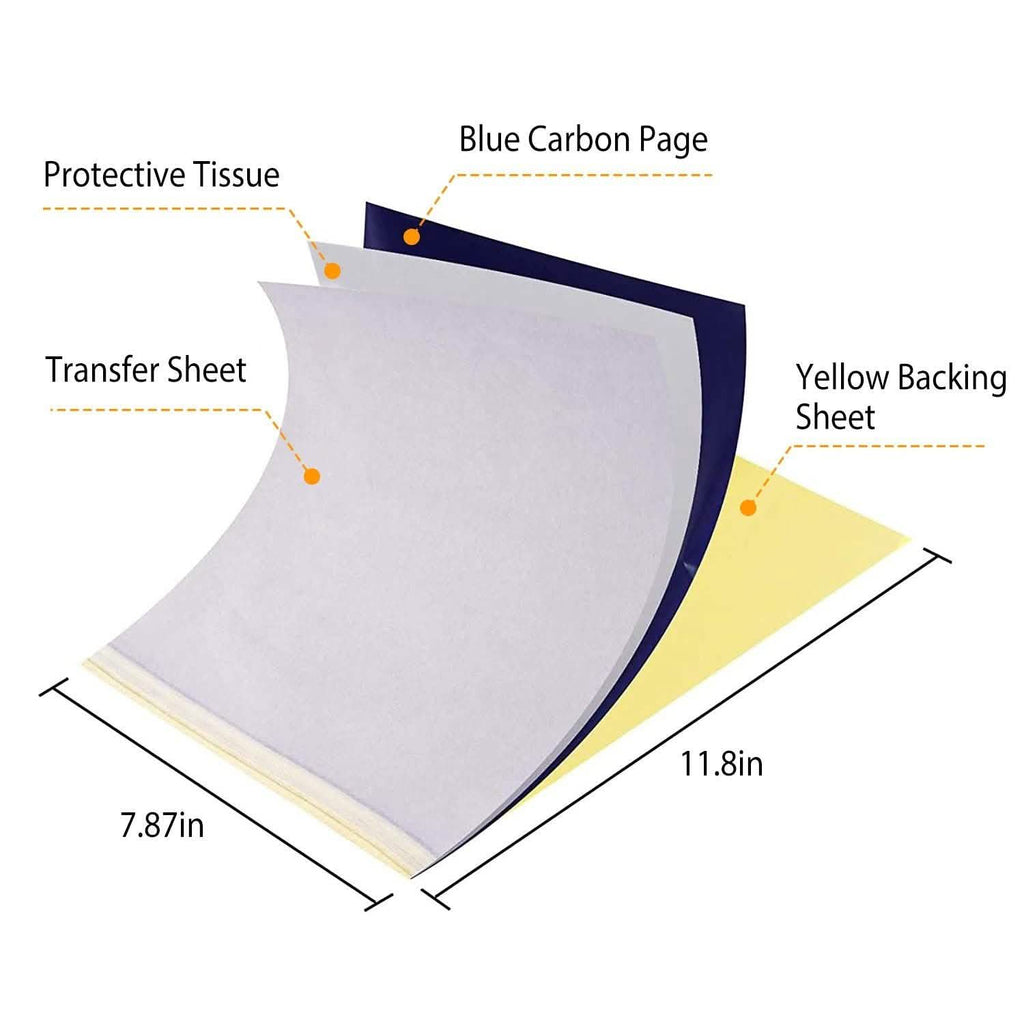 20 pièces : papier de transfert de tatouage 4 couches Kit de tatouage A4