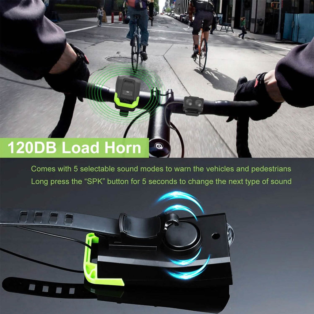 Phare avant de vélo 20000LM avec avertisseur sonore 120 dB