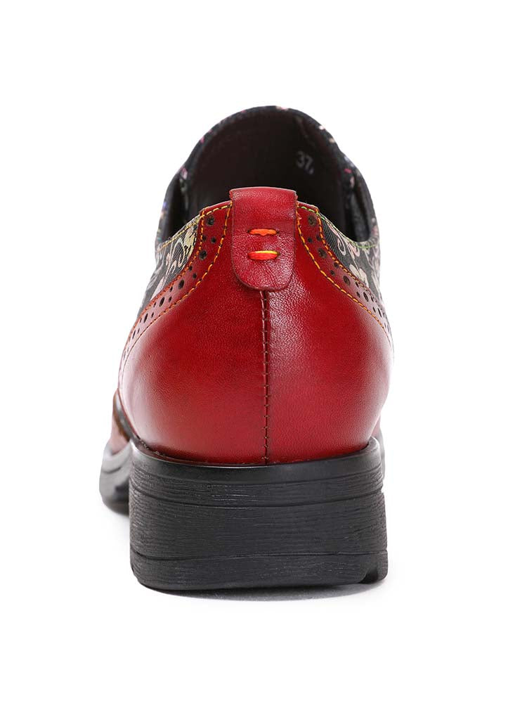 Chaussures plates richelieu faites main Karter Flower