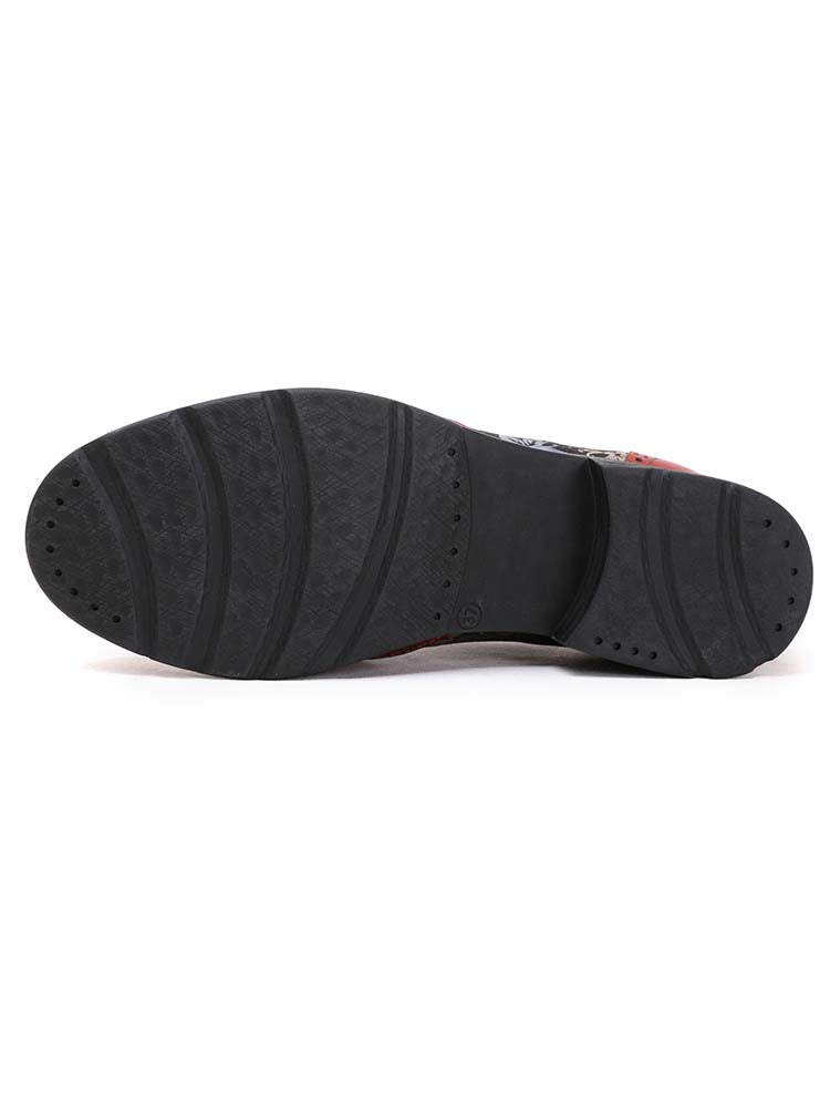 Chaussures plates richelieu faites main Karter Flower
