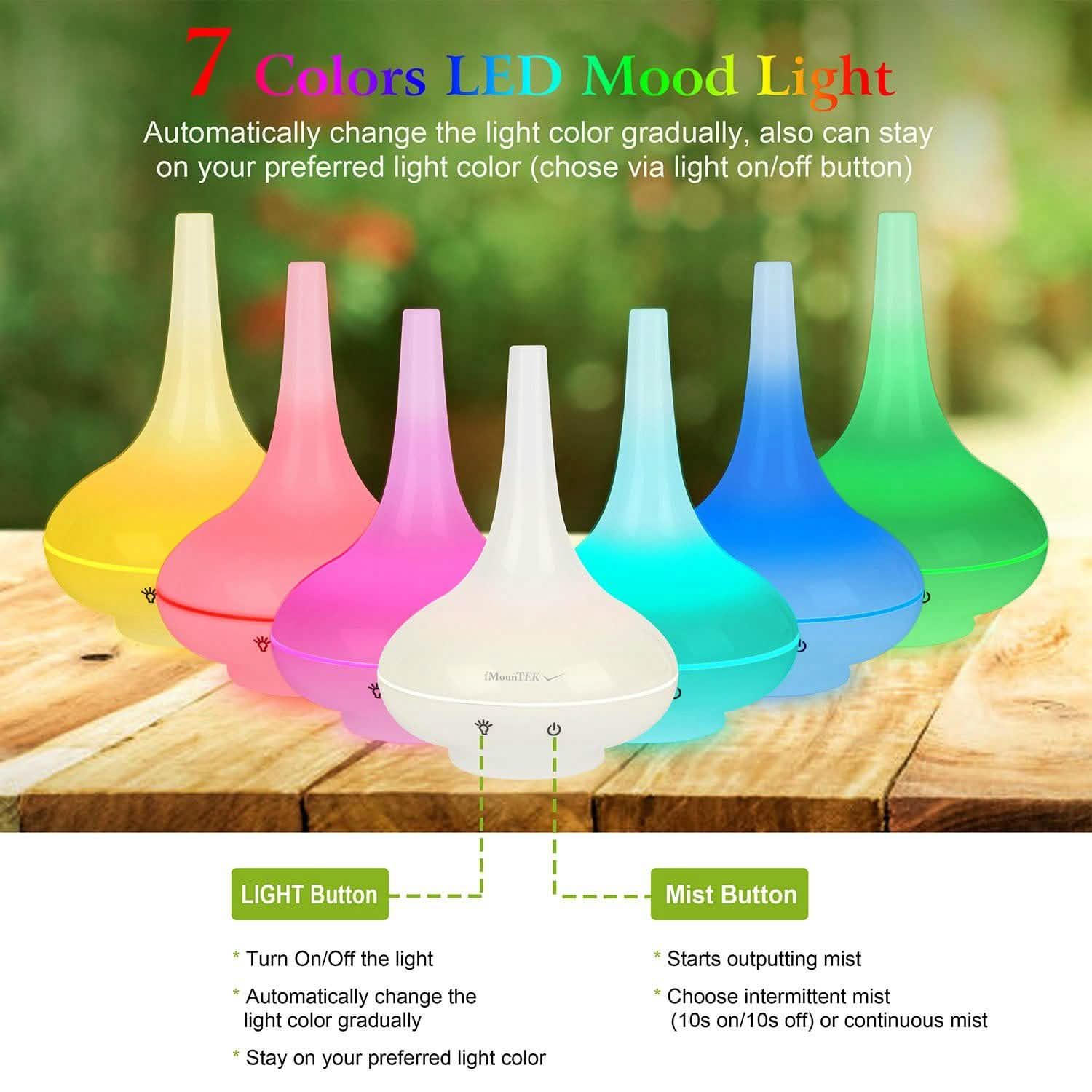 Humidificateur à brume froide ultrasonique 200 ml pour huiles essentielles