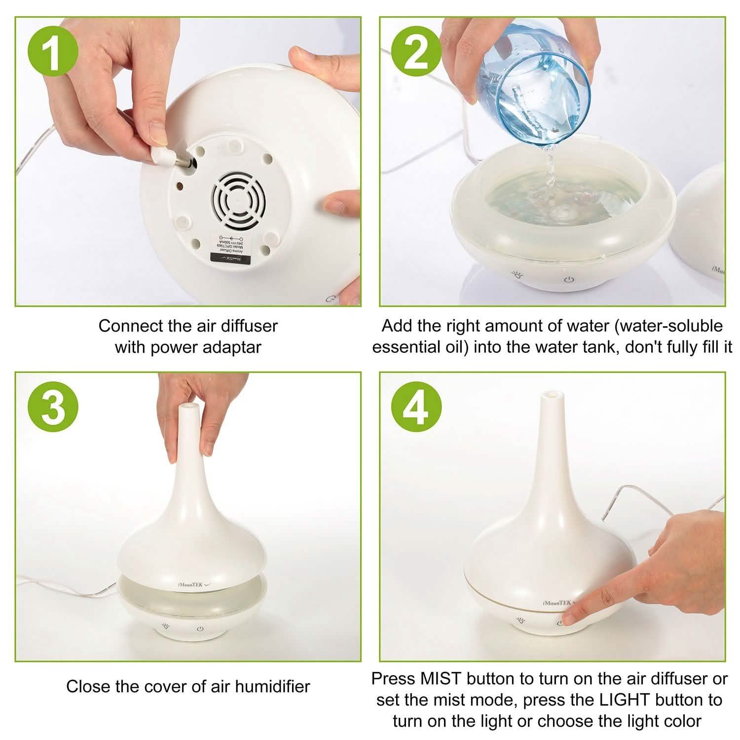 Humidificateur à brume froide ultrasonique 200 ml pour huiles essentielles