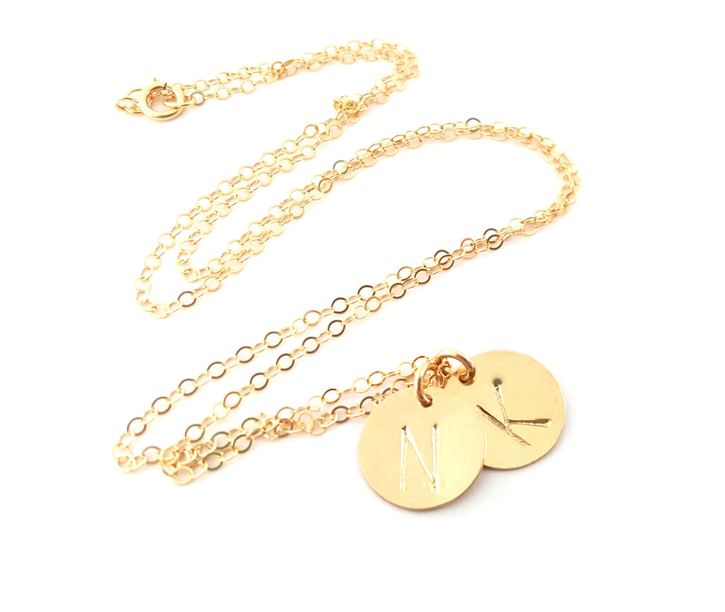 Small Initial Disc Necklace – Personalized Gold or Silver Necklace