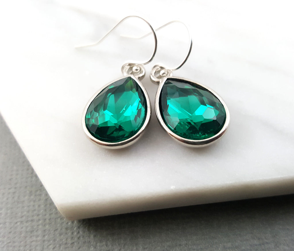 Boucles d'oreilles pierre de naissance de mai - Boucles d'oreilles en cristal en forme de goutte