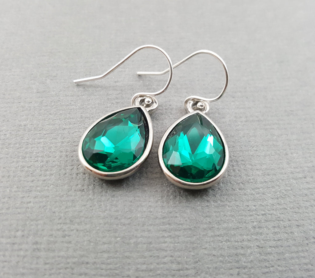 Boucles d'oreilles pierre de naissance de mai - Boucles d'oreilles en cristal en forme de goutte