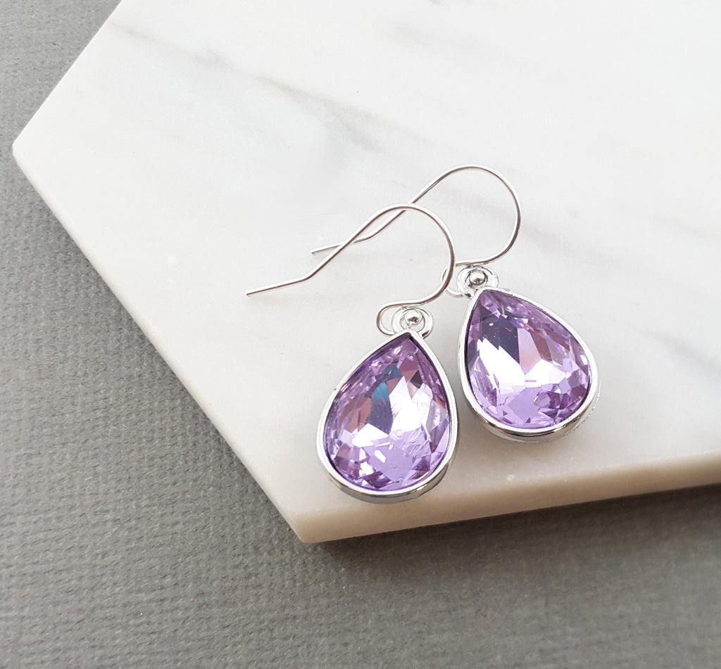 Boucles d'oreilles pierre de naissance de juin - Boucles d'oreilles goutte en cristal