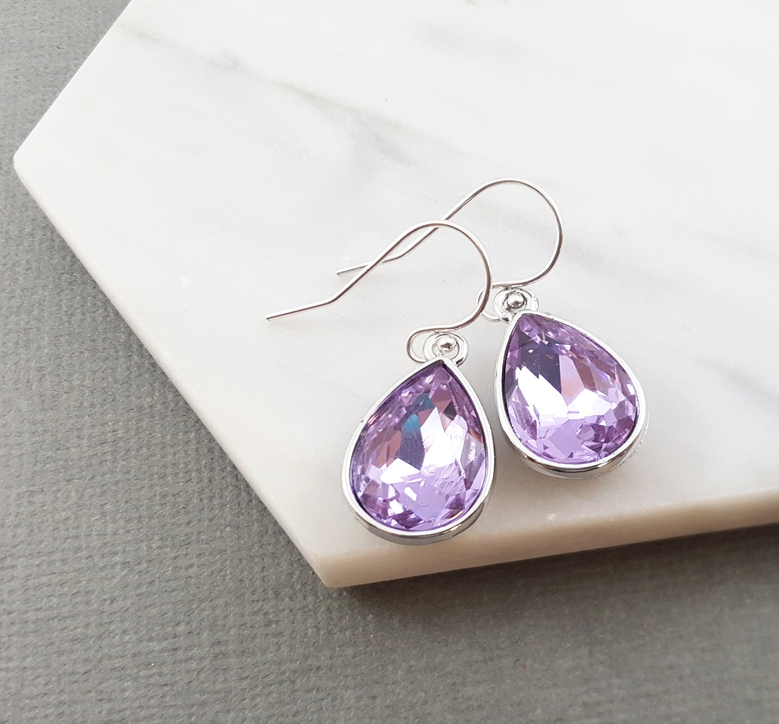 Boucles d'oreilles pierre de naissance de juin - Boucles d'oreilles goutte en cristal