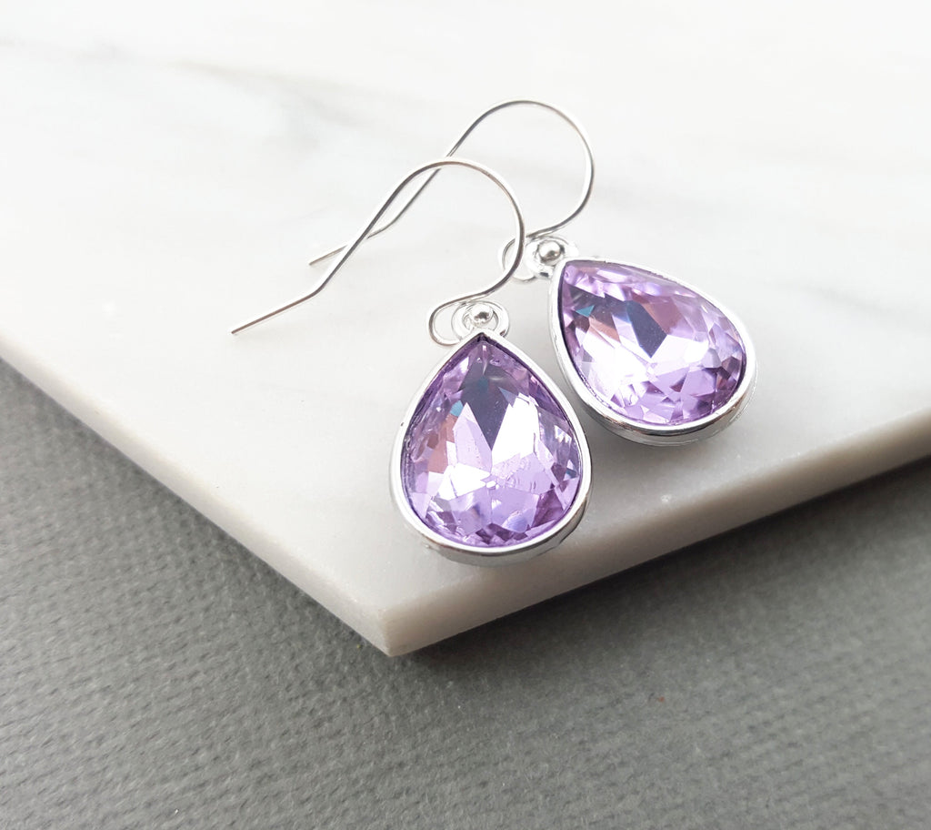 Boucles d'oreilles pierre de naissance de juin - Boucles d'oreilles goutte en cristal