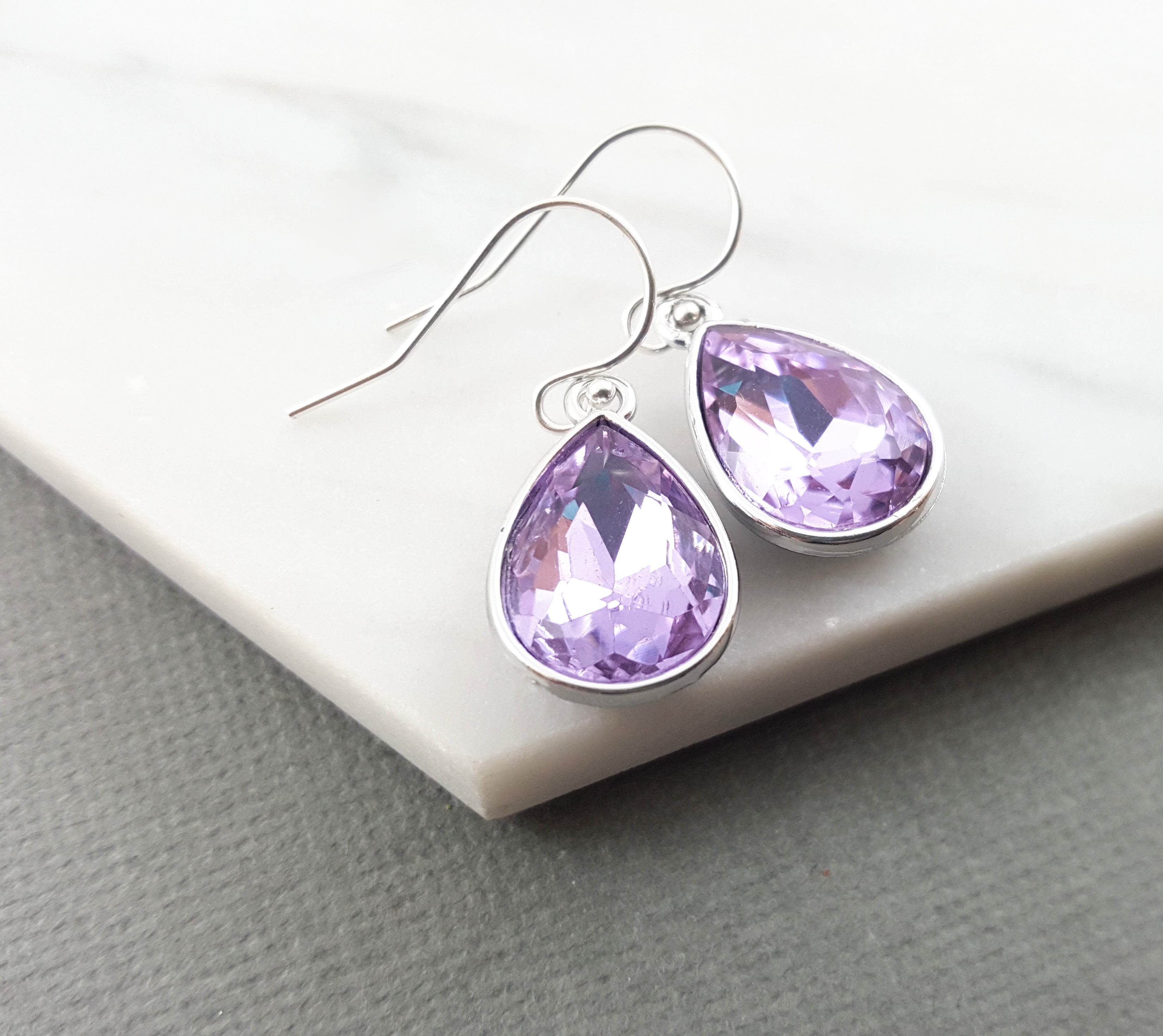 Boucles d'oreilles pierre de naissance de juin - Boucles d'oreilles goutte en cristal