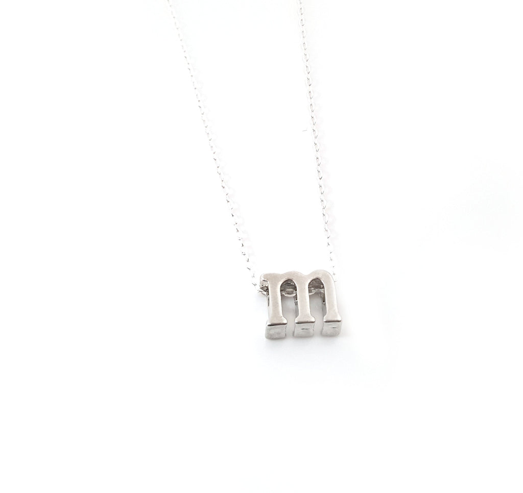 Collier initial lettre argent - Collier initial pour femme - Collier pendentif lettre alphabet