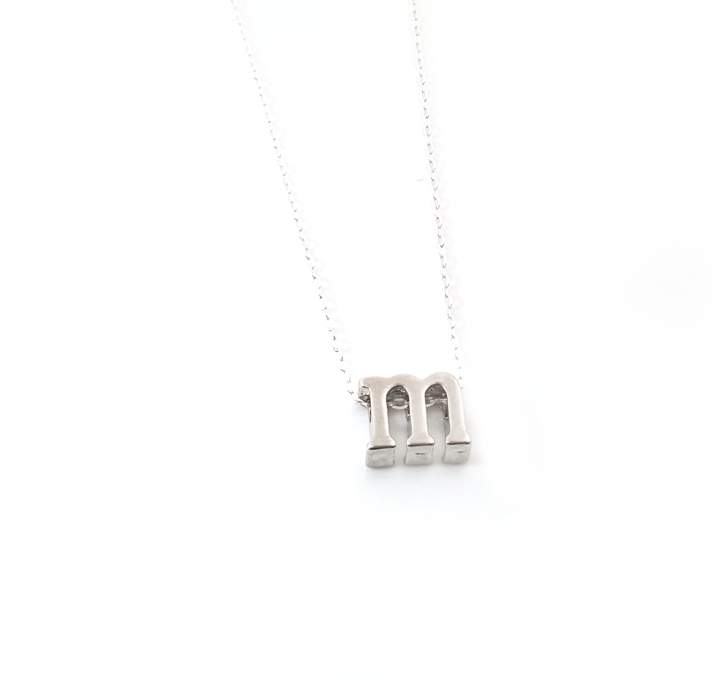 Collier initial lettre argent - Collier initial pour femme - Collier pendentif lettre alphabet