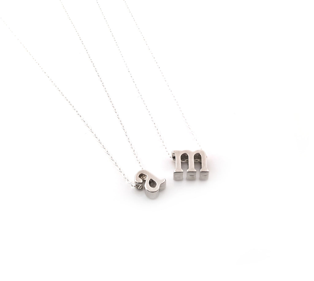 Collier initial lettre argent - Collier initial pour femme - Collier pendentif lettre alphabet