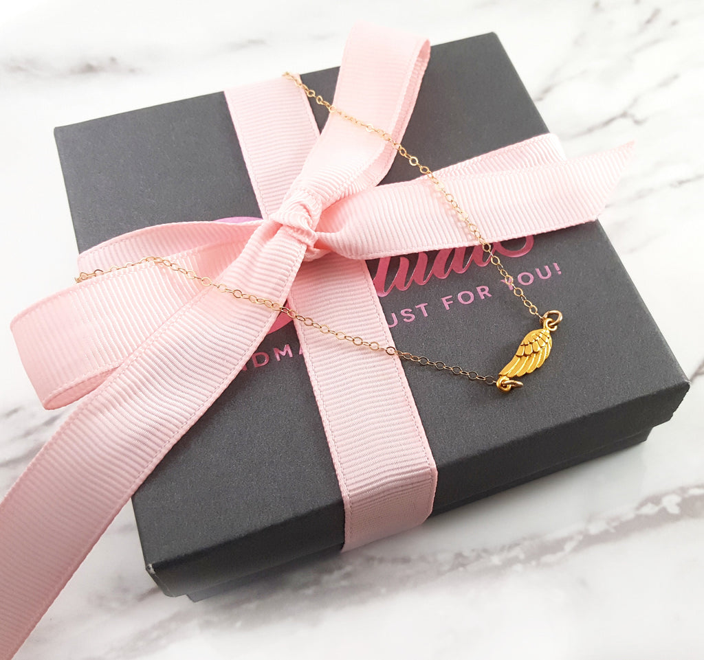 Gold Angel Wing Charm 14k Gold Filled Necklace Simple Jewelry - Dainty Gold Necklace - Simple Necklace
