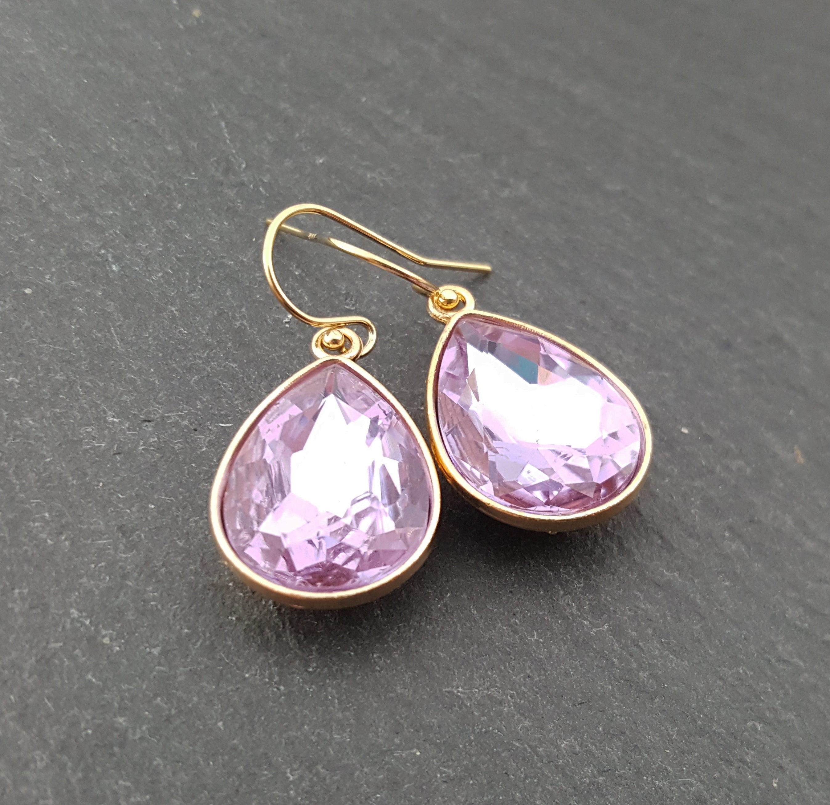 June Birthstone Earrings -  Crystal Teardrop Earrings
