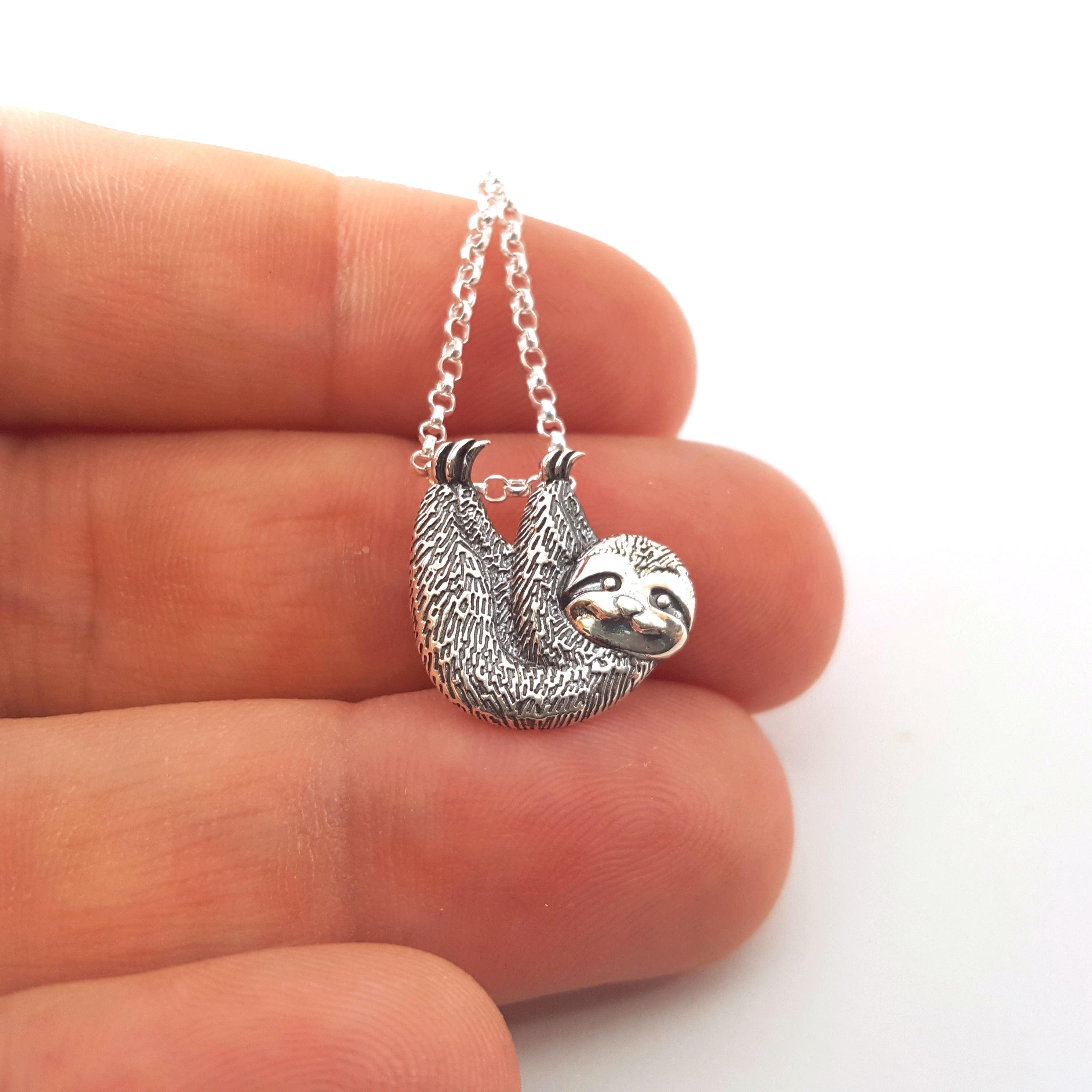 Collier Charme Paresseux - Argent Sterling - Collier Animal - Cadeau pour Elle