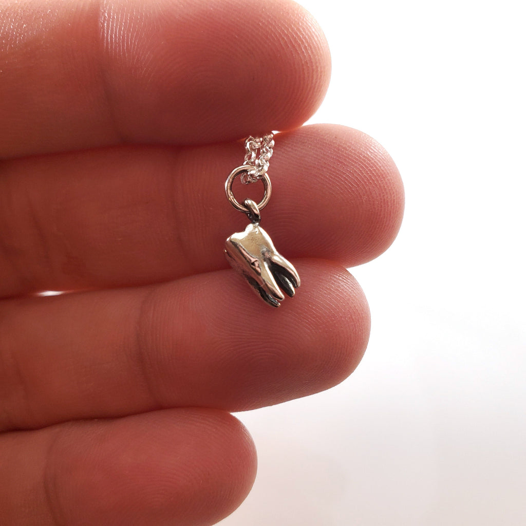 Collier Pendentif Petite Dent Molaire - Collier en Argent Sterling