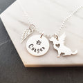 Collier personnalisé ailes d'ange pour chien - Breloque de deuil pour animal de compagnie - Collier en argent sterling