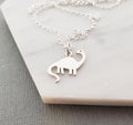 Brontosaurus Dinosaur Charm Necklace - Dainty Sterling Silver Jewelry