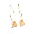 Sweetheart Earrings - Hammered Heart Hoop Earrings - Handmade Hoops