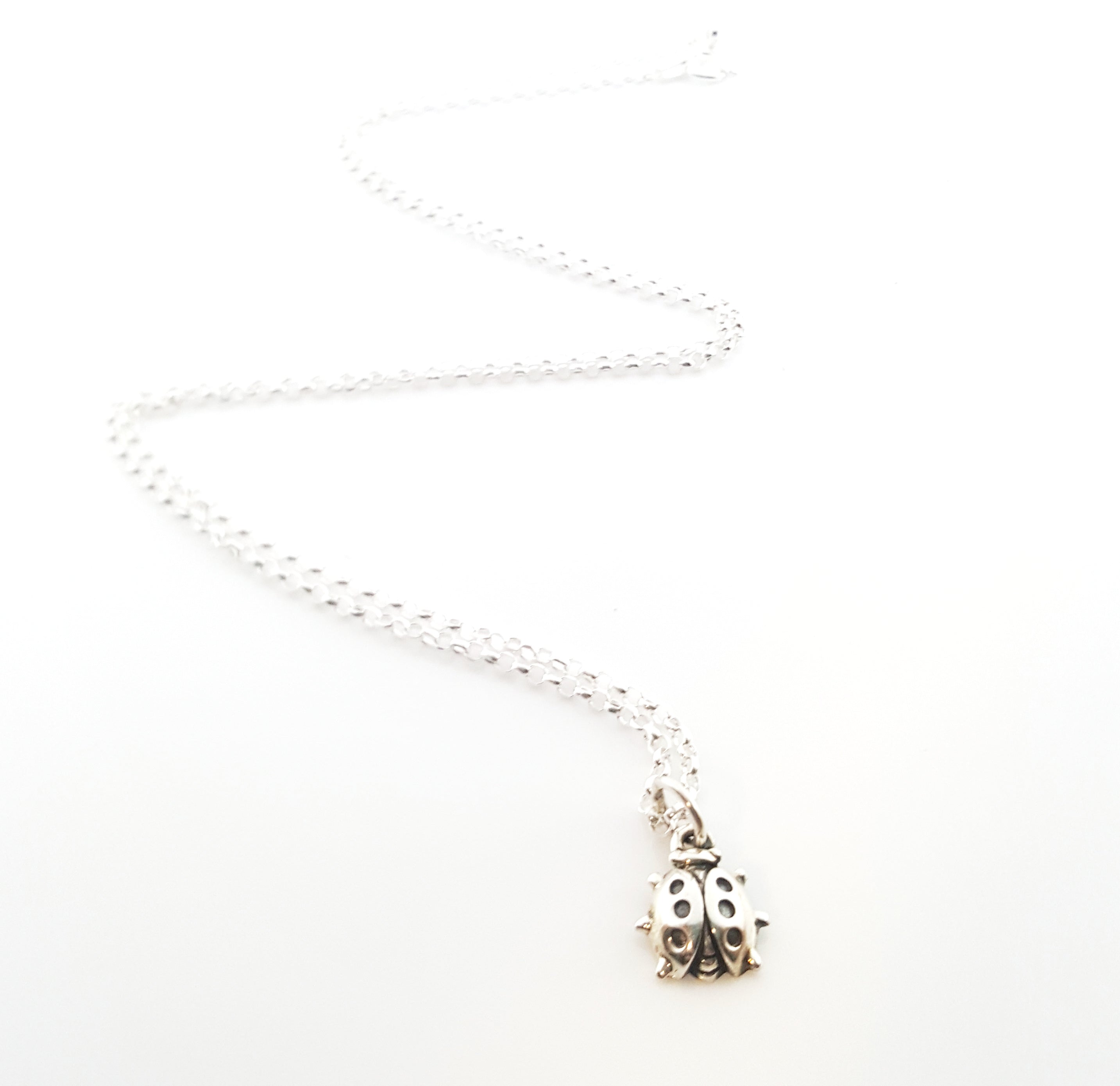 Pendentif coccinelle - Collier en argent sterling