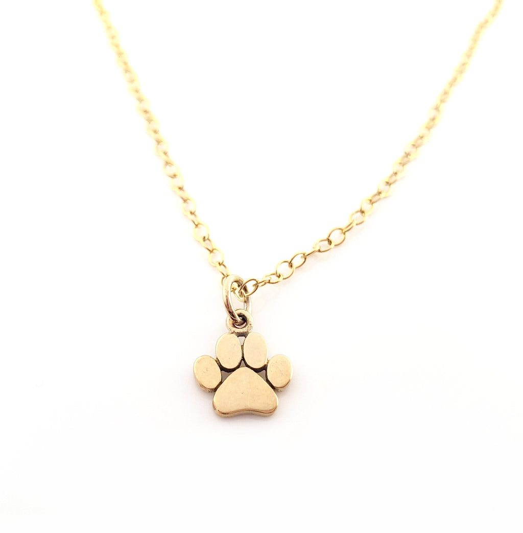 Collier breloque patte d'animal en or - Bijou délicat en or rempli 14 carats