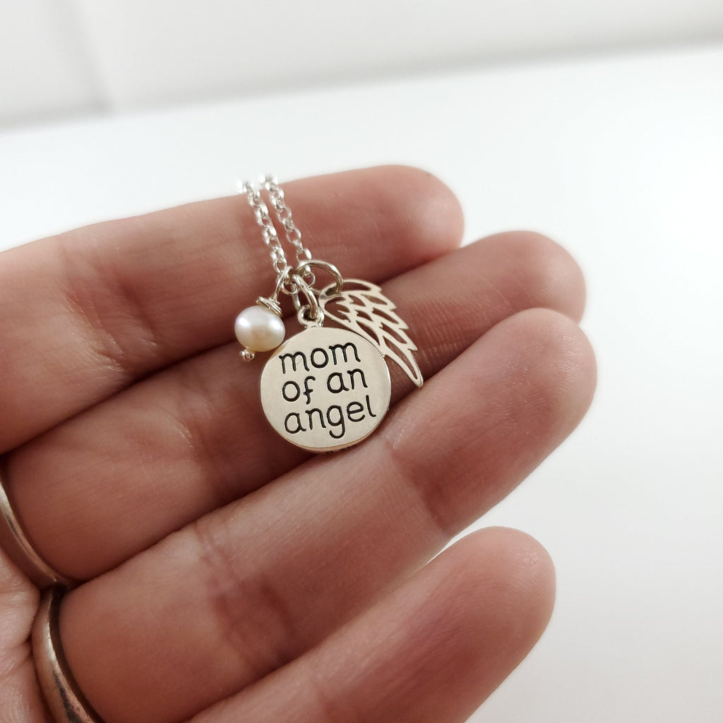 Collier Maman d'un ange - Bijoux en argent sterling - Mémorial de fausse couche