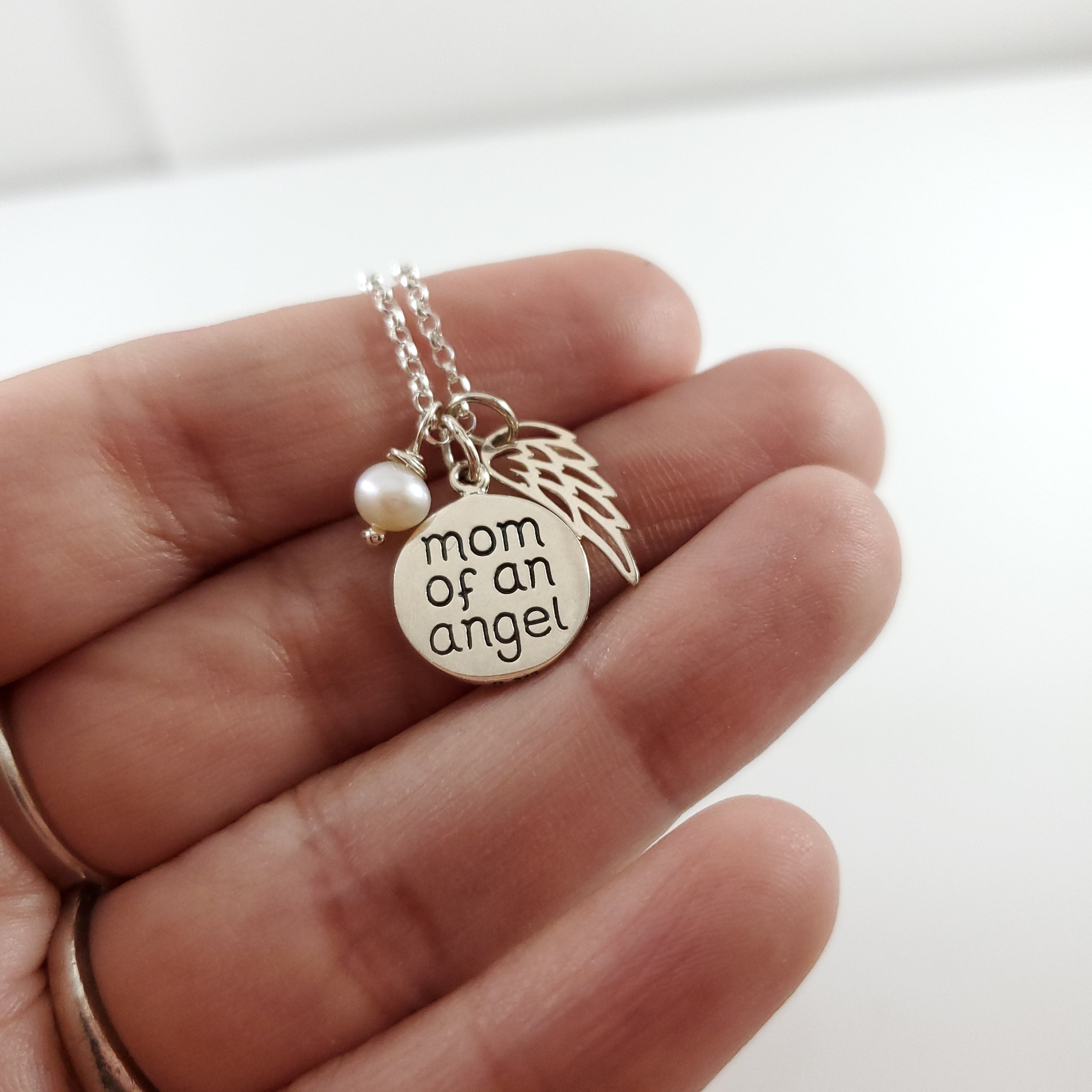 Collier Maman d'un ange - Bijoux en argent sterling - Mémorial de fausse couche