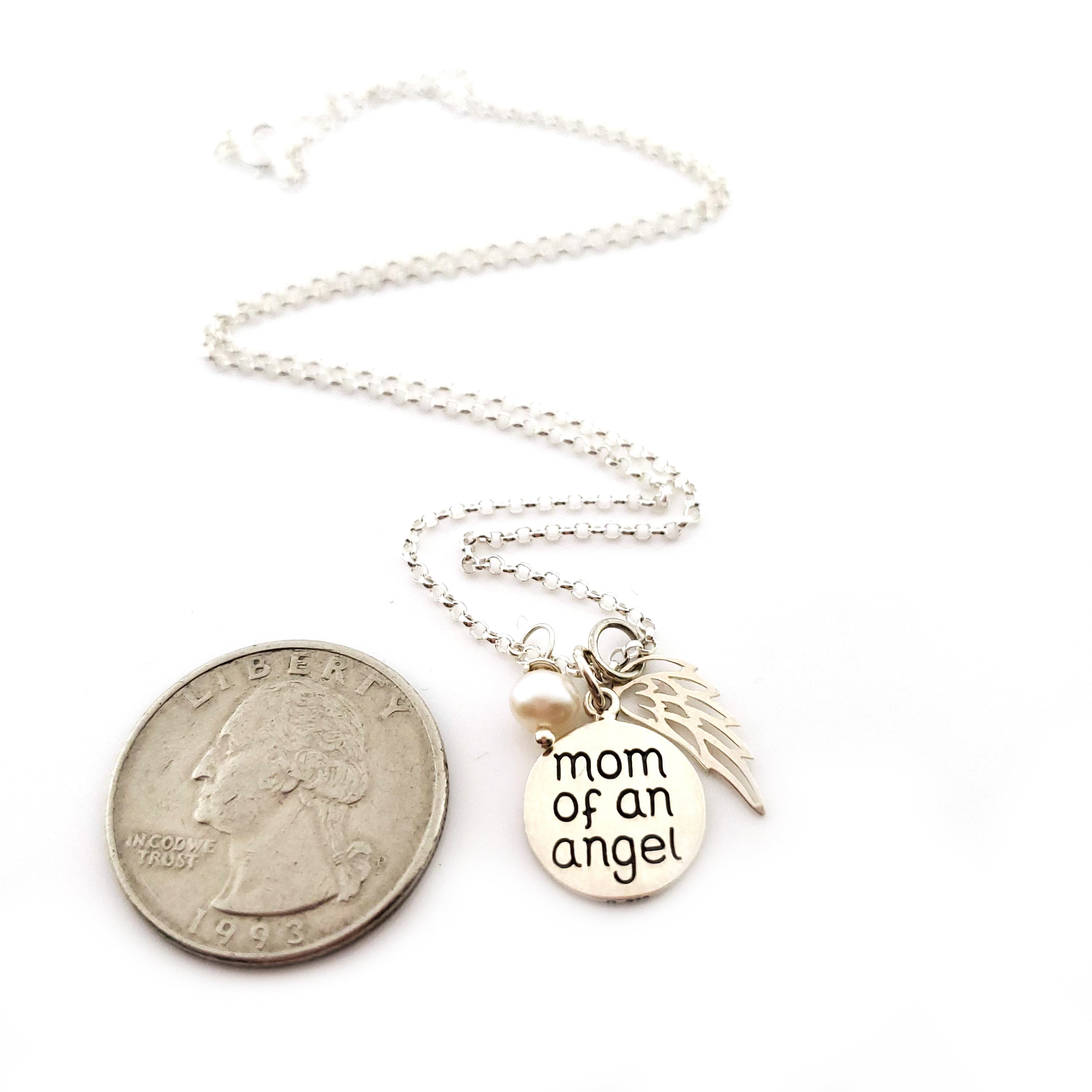 Collier Maman d'un ange - Bijoux en argent sterling - Mémorial de fausse couche
