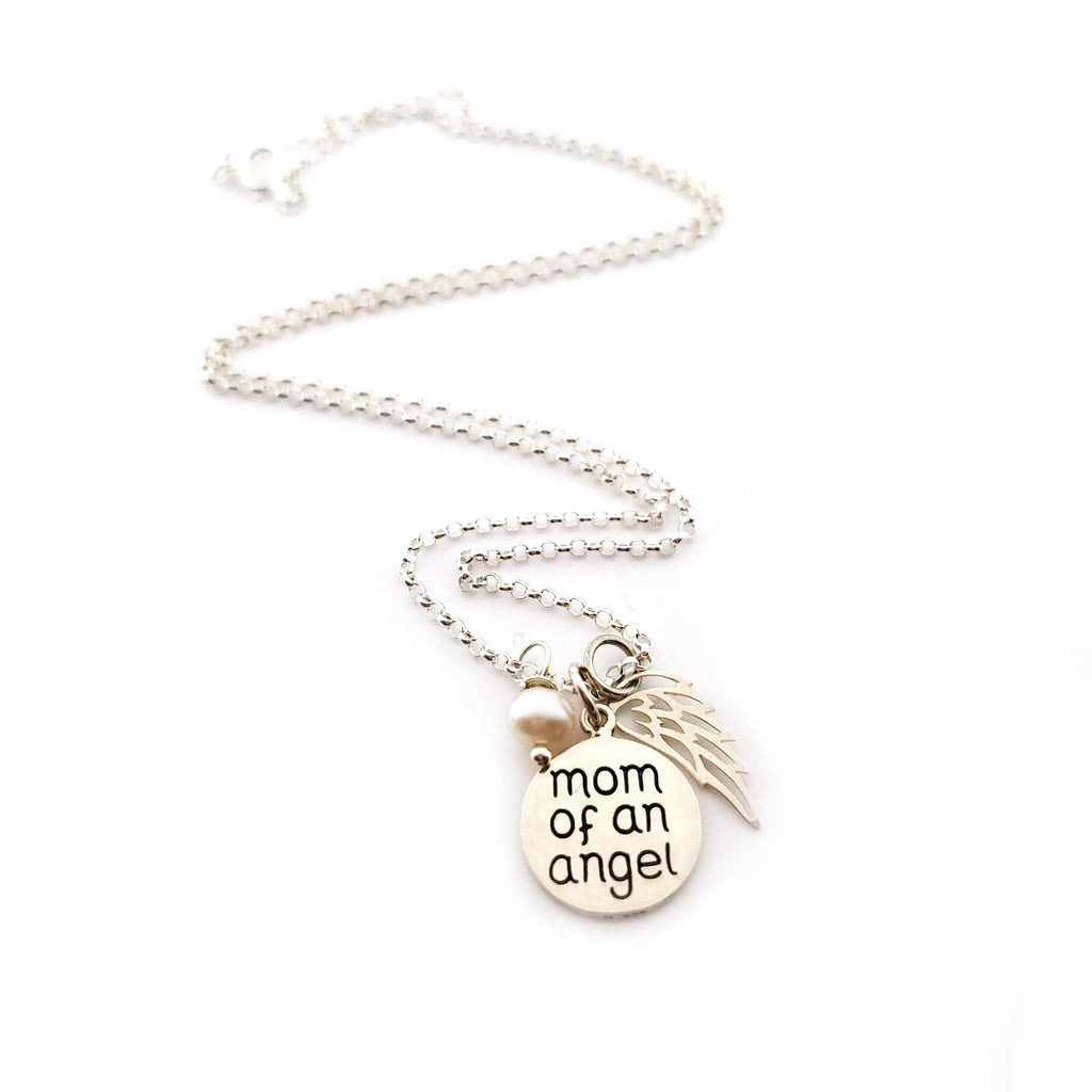 Collier Maman d'un ange - Bijoux en argent sterling - Mémorial de fausse couche