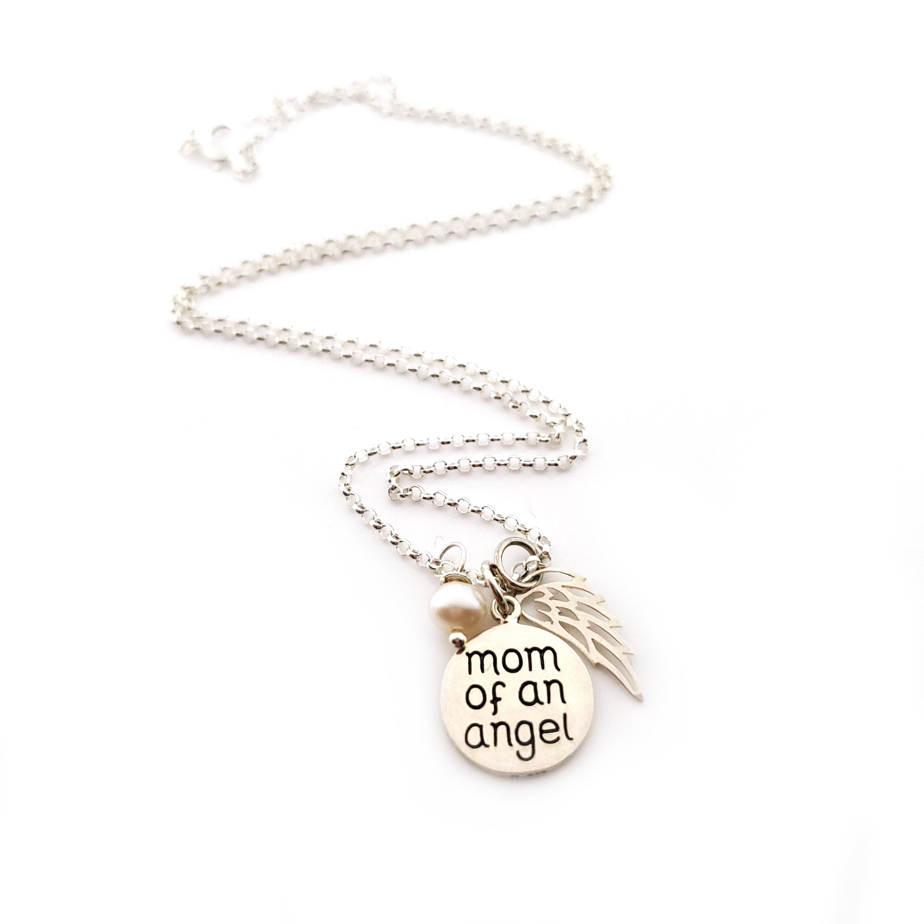 Collier Maman d'un ange - Bijoux en argent sterling - Mémorial de fausse couche