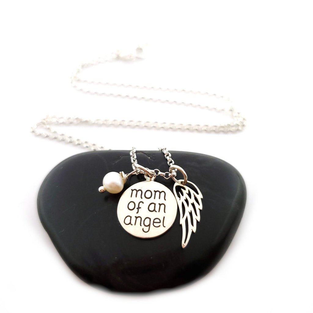Collier Maman d'un ange - Bijoux en argent sterling - Mémorial de fausse couche