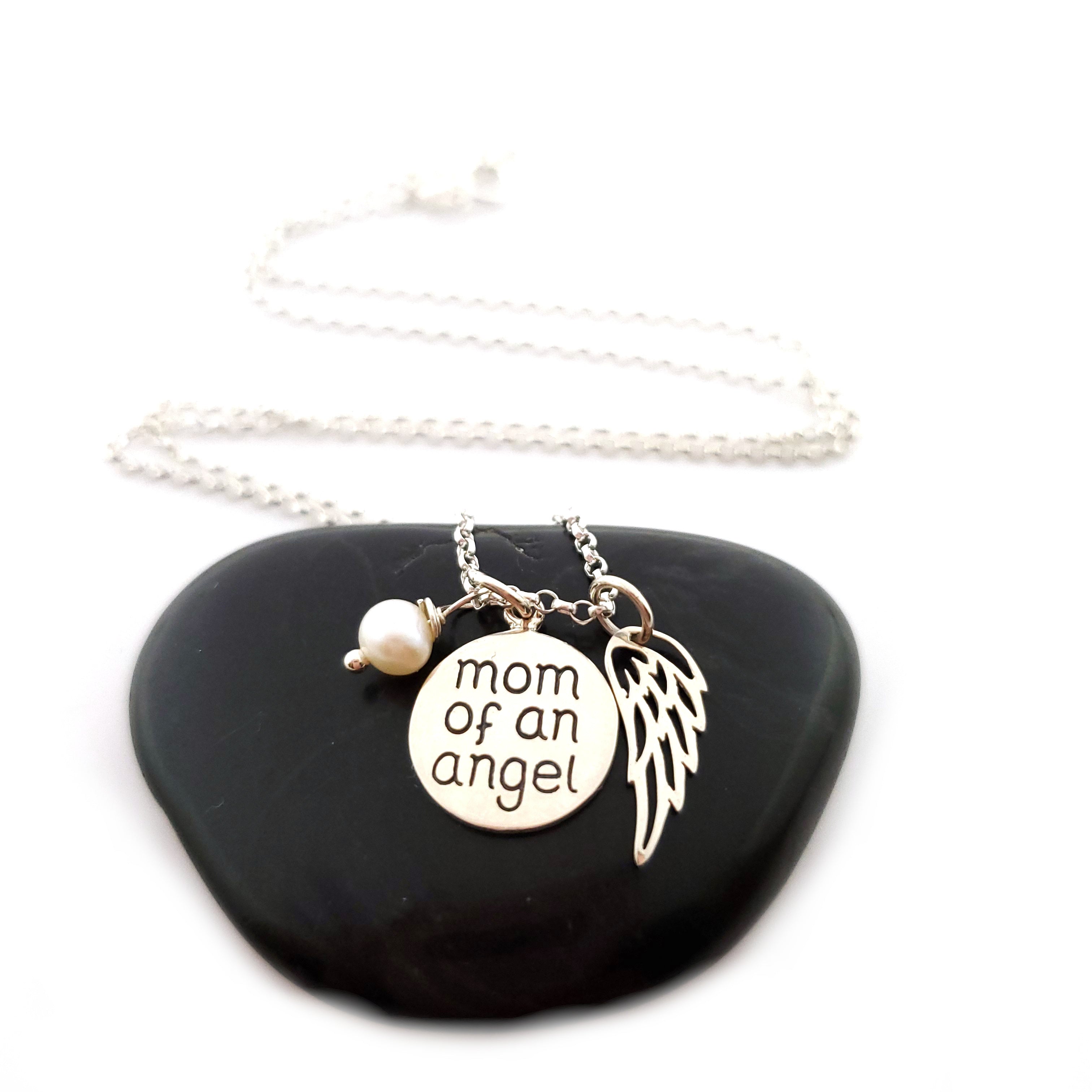 Collier Maman d'un ange - Bijoux en argent sterling - Mémorial de fausse couche