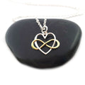Infinity Heart Charm with Bronze Infinity Necklace - Sterling Silver Jewelry