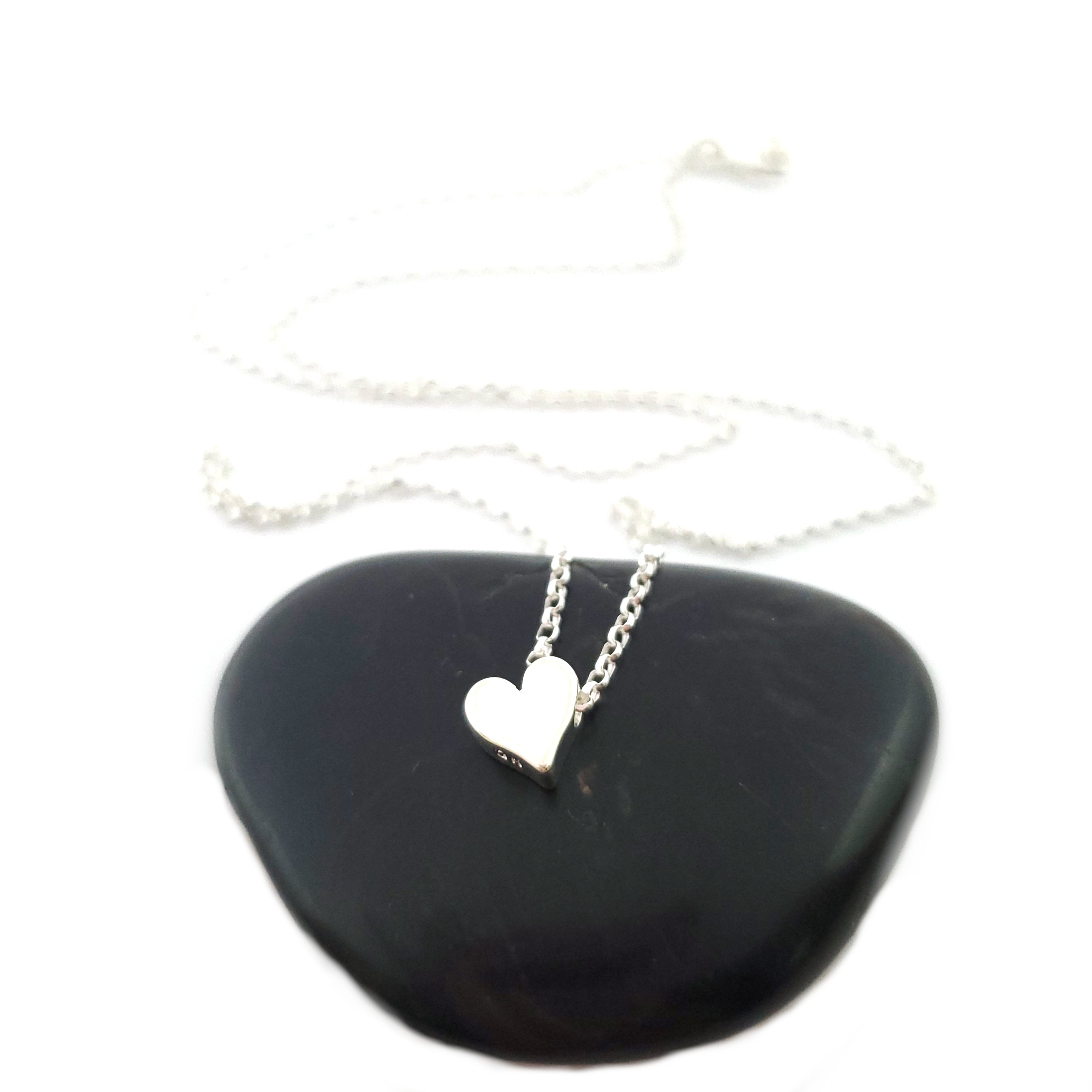 Collier Pendentif Cœur Coulissant - Bijoux en Argent Sterling