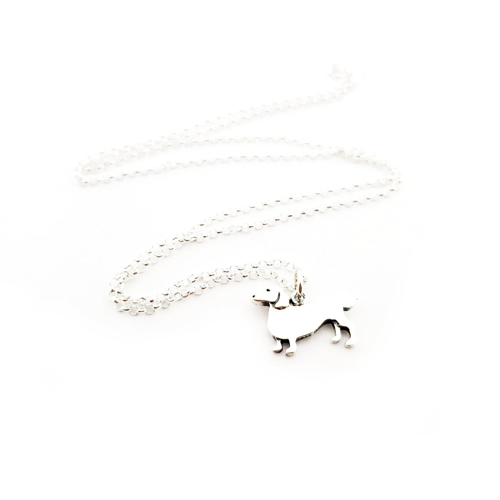Sterling Silver Dachshund Necklace – Handmade Gift for Dog Lovers