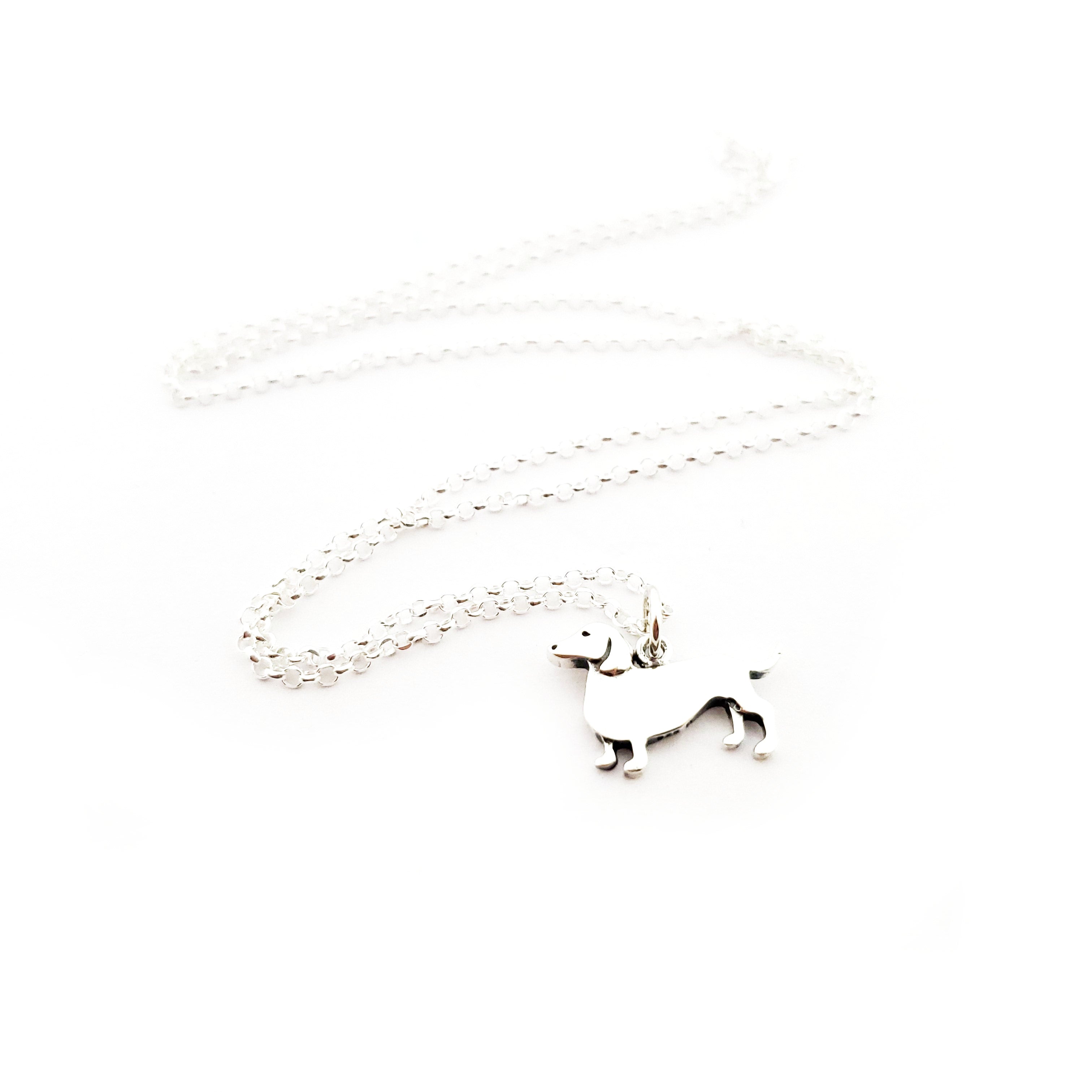Sterling Silver Dachshund Necklace – Handmade Gift for Dog Lovers
