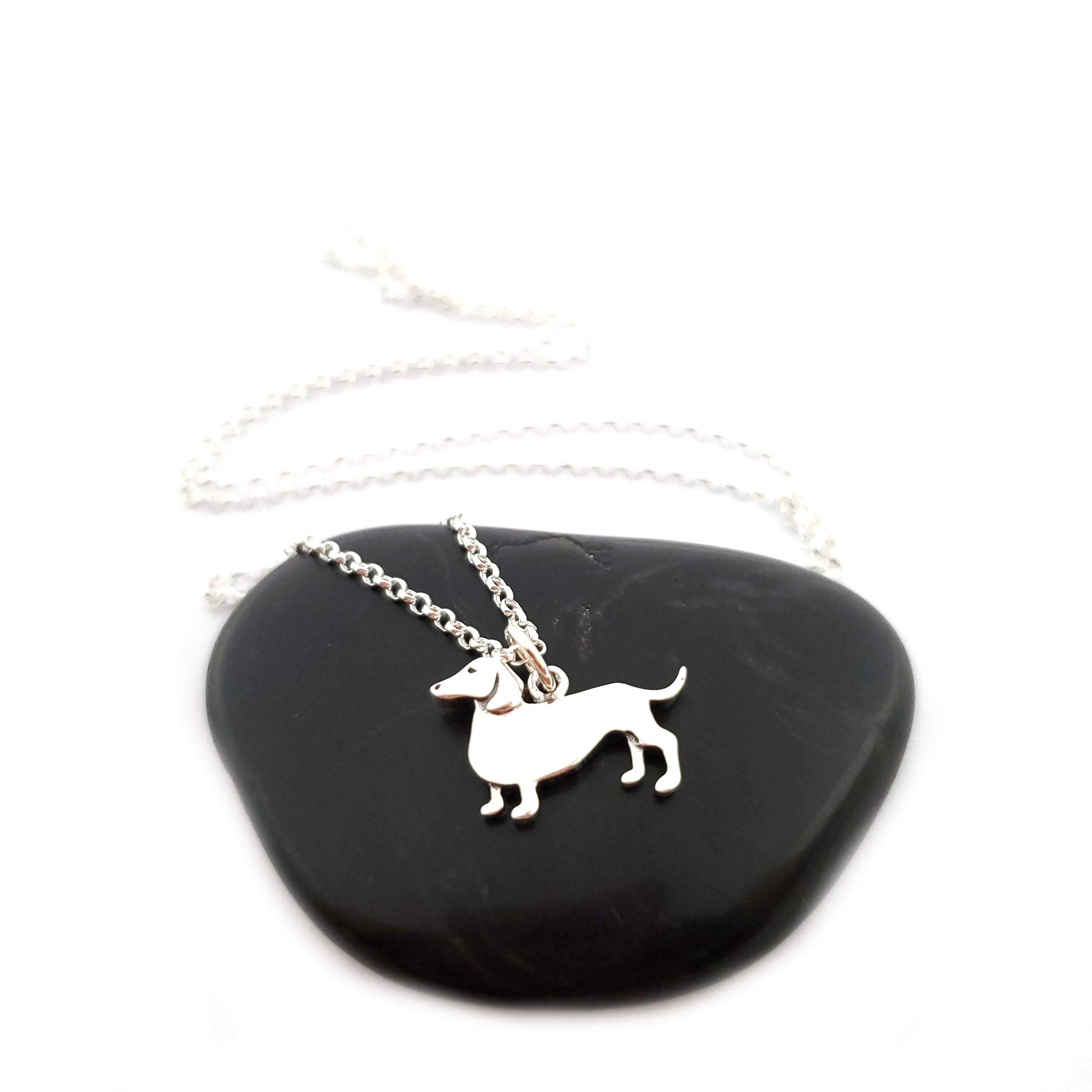 Sterling Silver Dachshund Necklace – Handmade Gift for Dog Lovers