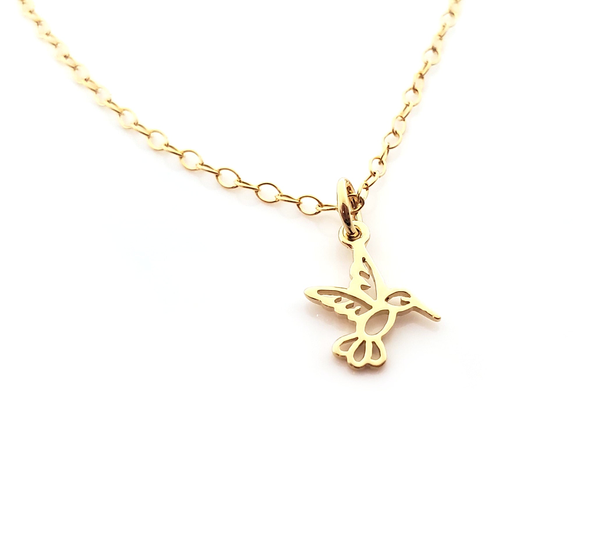 Collier Colibri en Or Rempli 14K