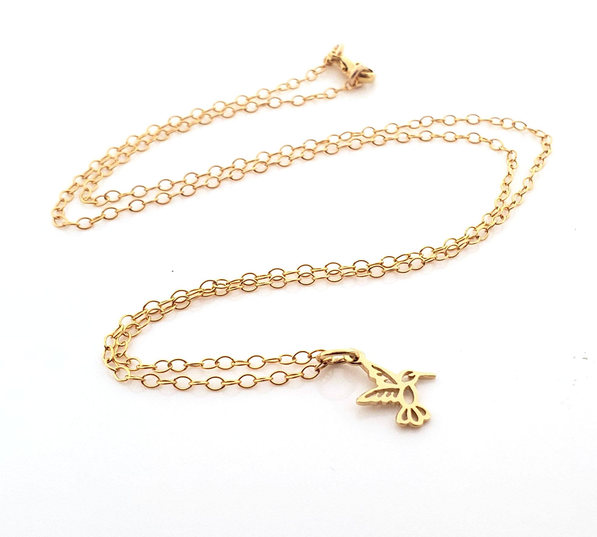 Collier Colibri en Or Rempli 14K